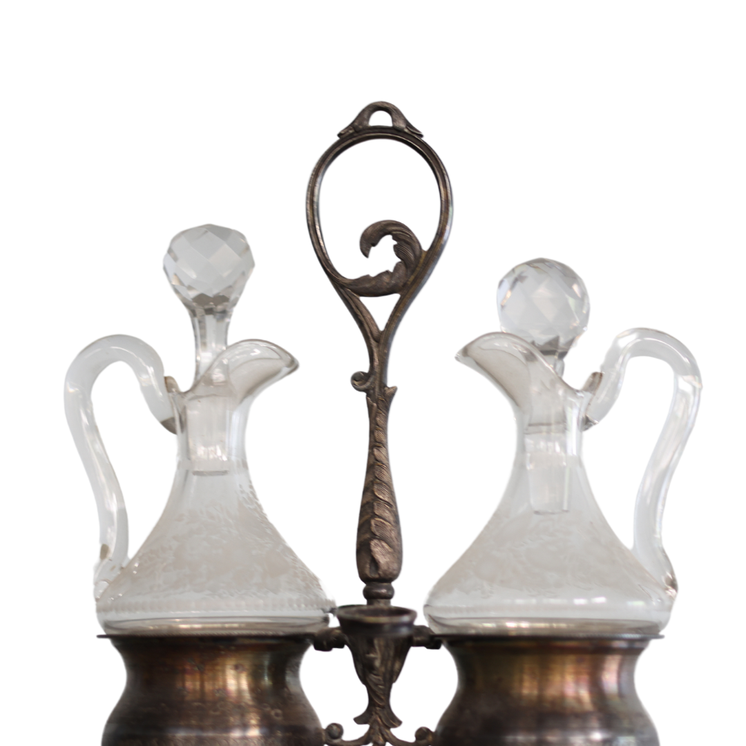 20th Century French Decanter Set with Holder - Thumbnail 3