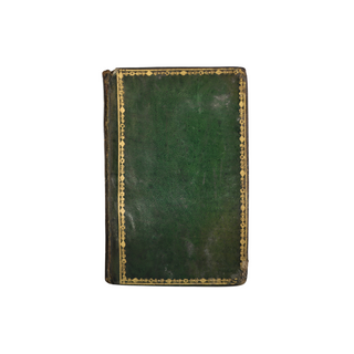 1828 French Green Leather Bound Antique Books (Set of 2)
