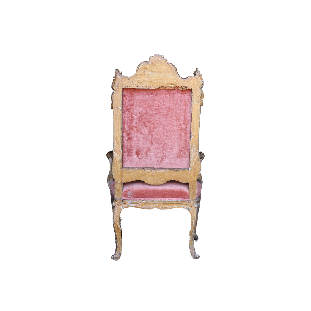 19th Century Louis XIV Giltwood Armchair - Thumbnail 4