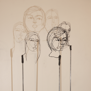 "Juliette" French Wire Portrait by Myriam Louvel Paoli
