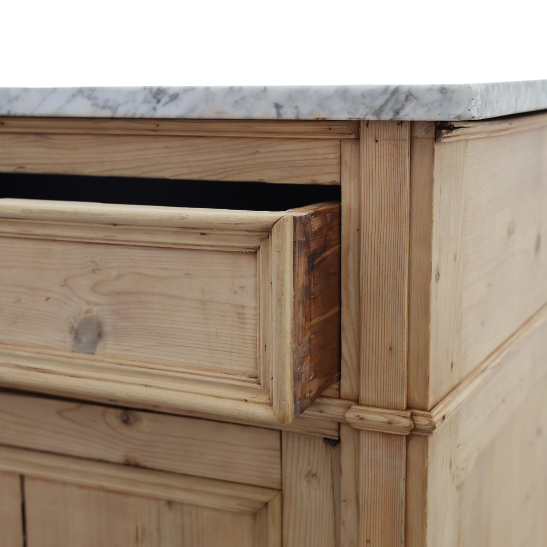 19th Century Louis Philippe Cabinet with Marble Top - Thumbnail 4