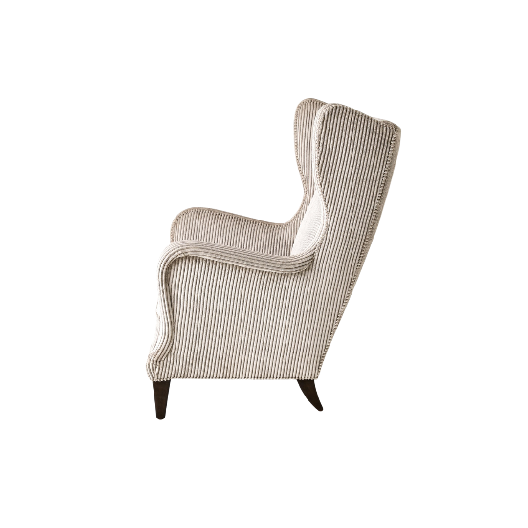 Wide Wale Corduroy Wing Chair (Smoke) - Thumbnail 5