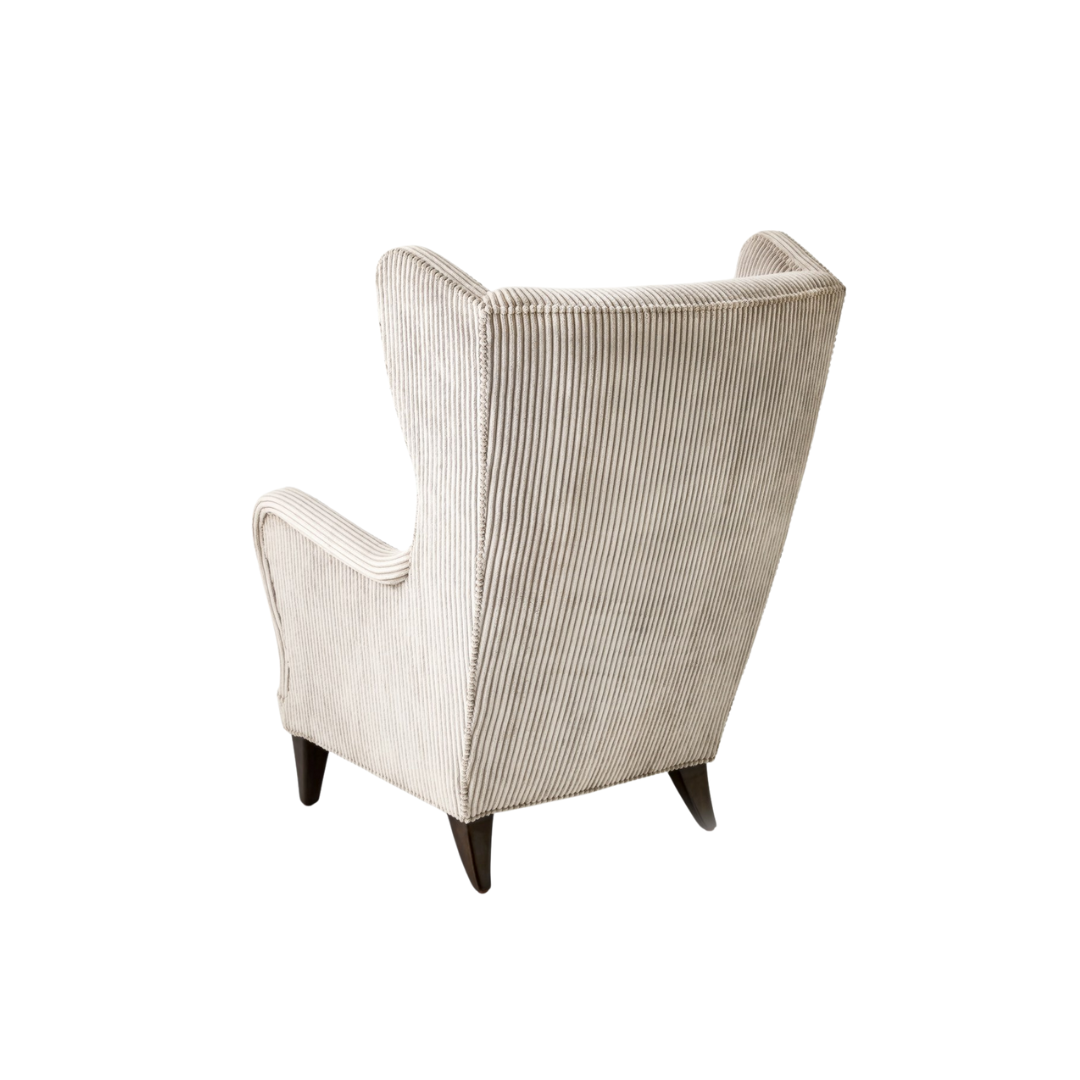 Wide Wale Corduroy Wing Chair (Smoke) - Thumbnail 4