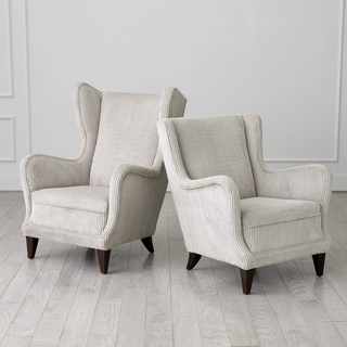 Wide Wale Corduroy Wing Chair (Smoke)
