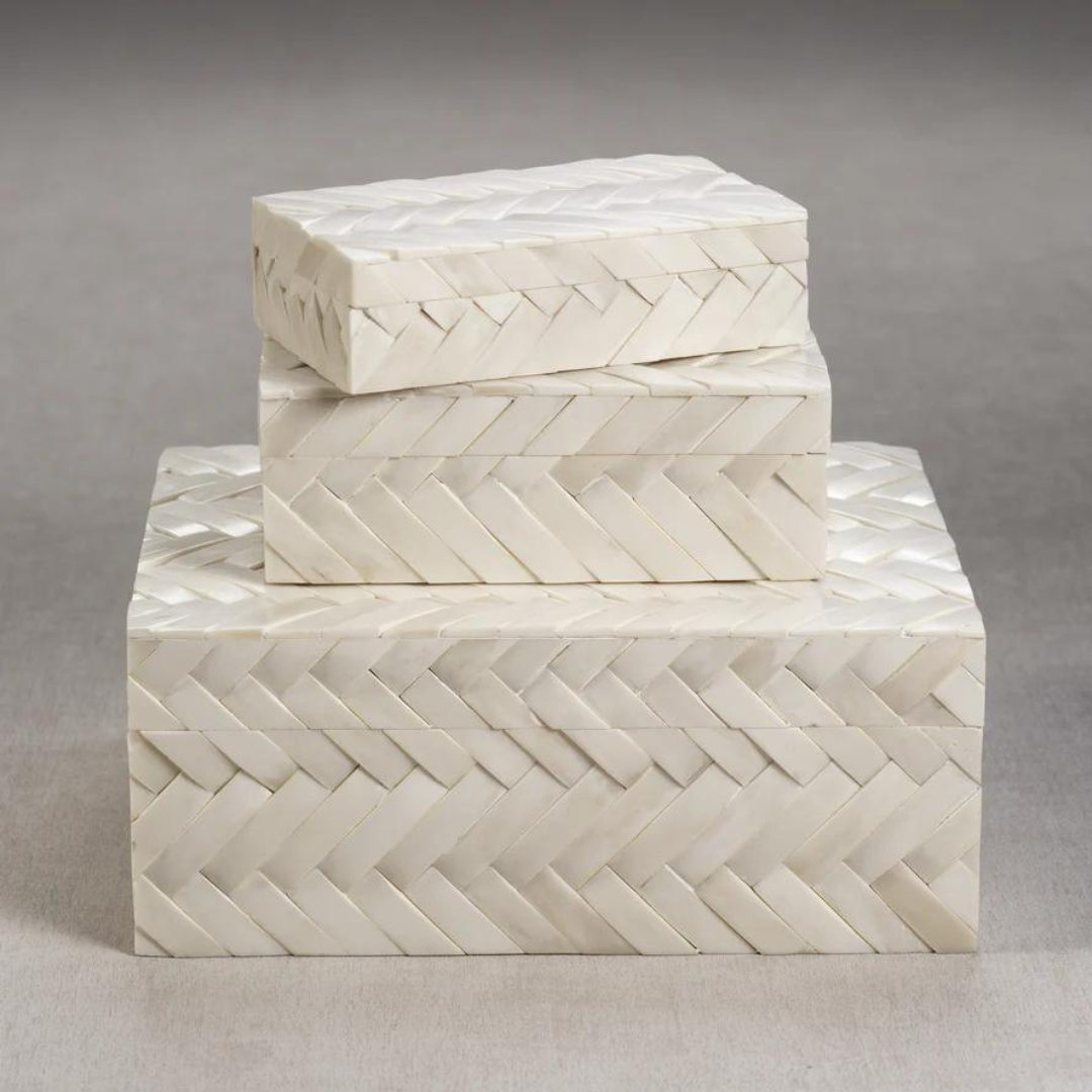 Bone Braided Box (White, Small) - Thumbnail 5