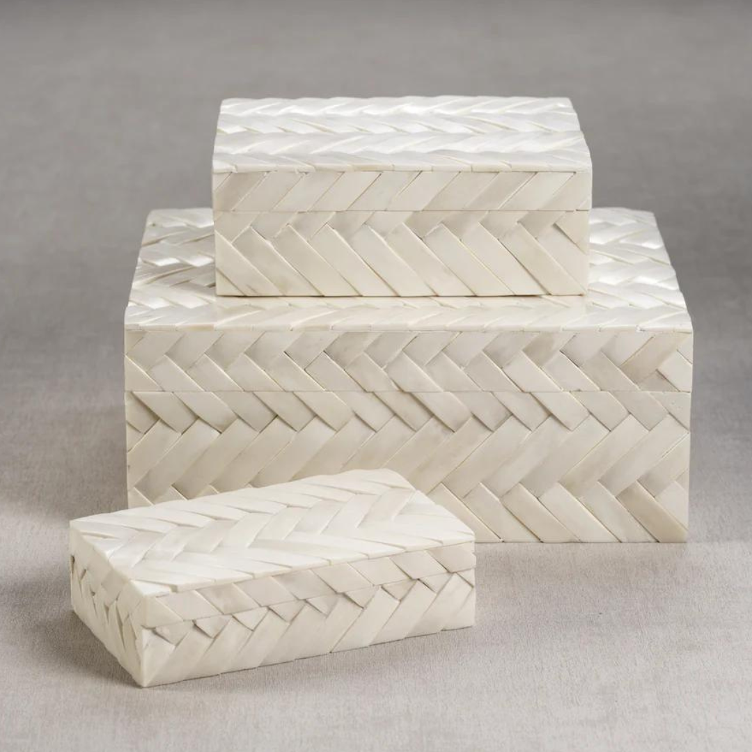 Bone Braided Box (White, Small) - Thumbnail 4