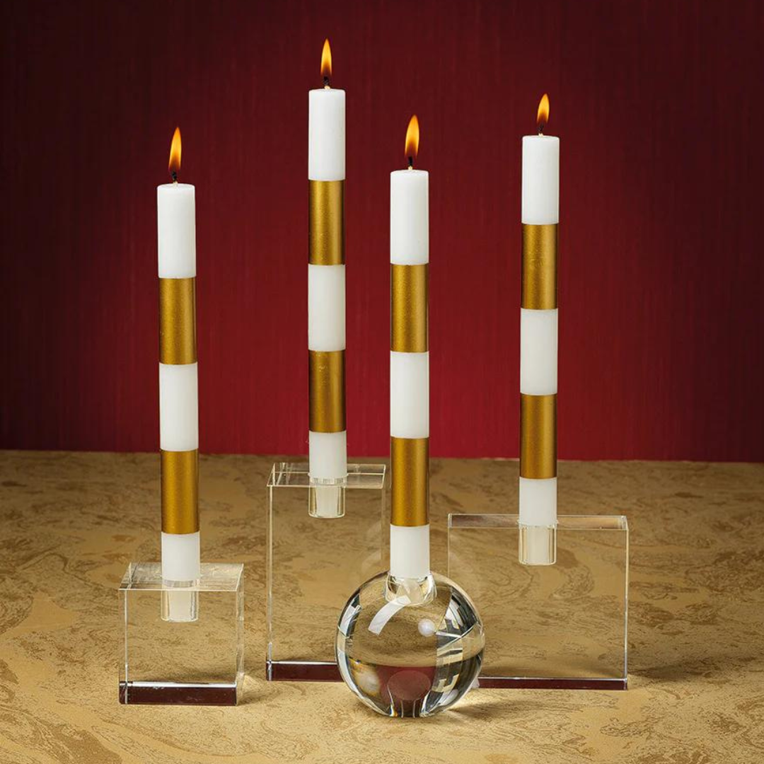 Rectangle Crystal Glass Taper Holder - Thumbnail 4