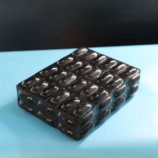 Black Bone/Horn Box with Ovals (Large)

