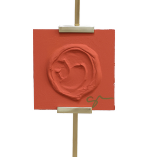 "Red Orange Study on Easel" by Sally Threlkeld
