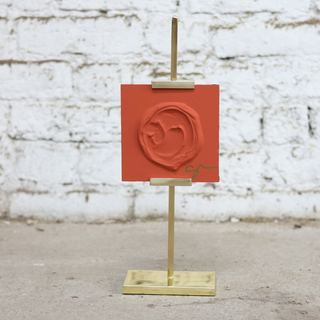 "Red Orange Study on Easel" by Sally Threlkeld
