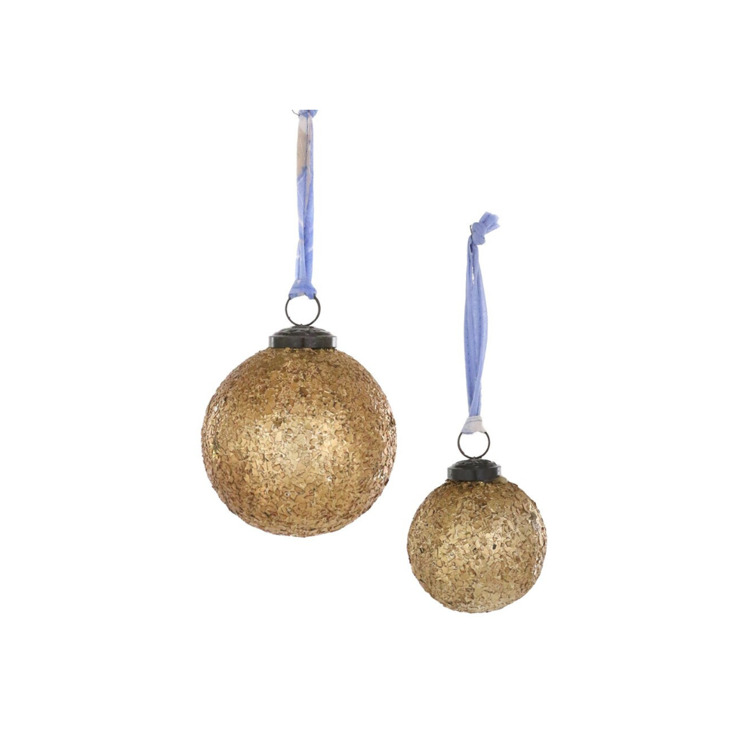 Crushed Gold Bauble Ornament (Small)