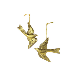 Single Gold Gilded Swallow Ornament
