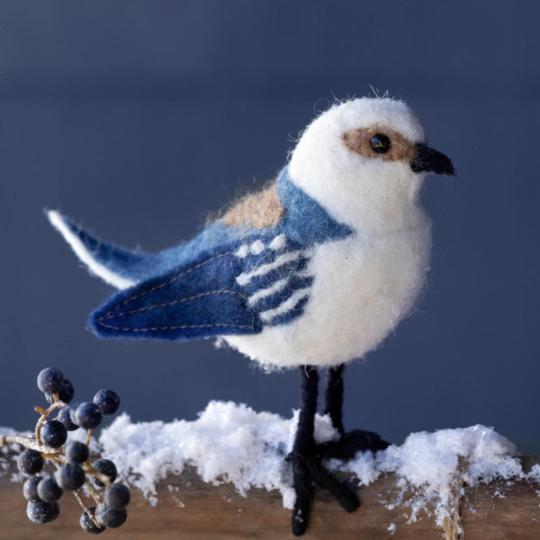Wool Blue Warbler Ornament - Thumbnail 3