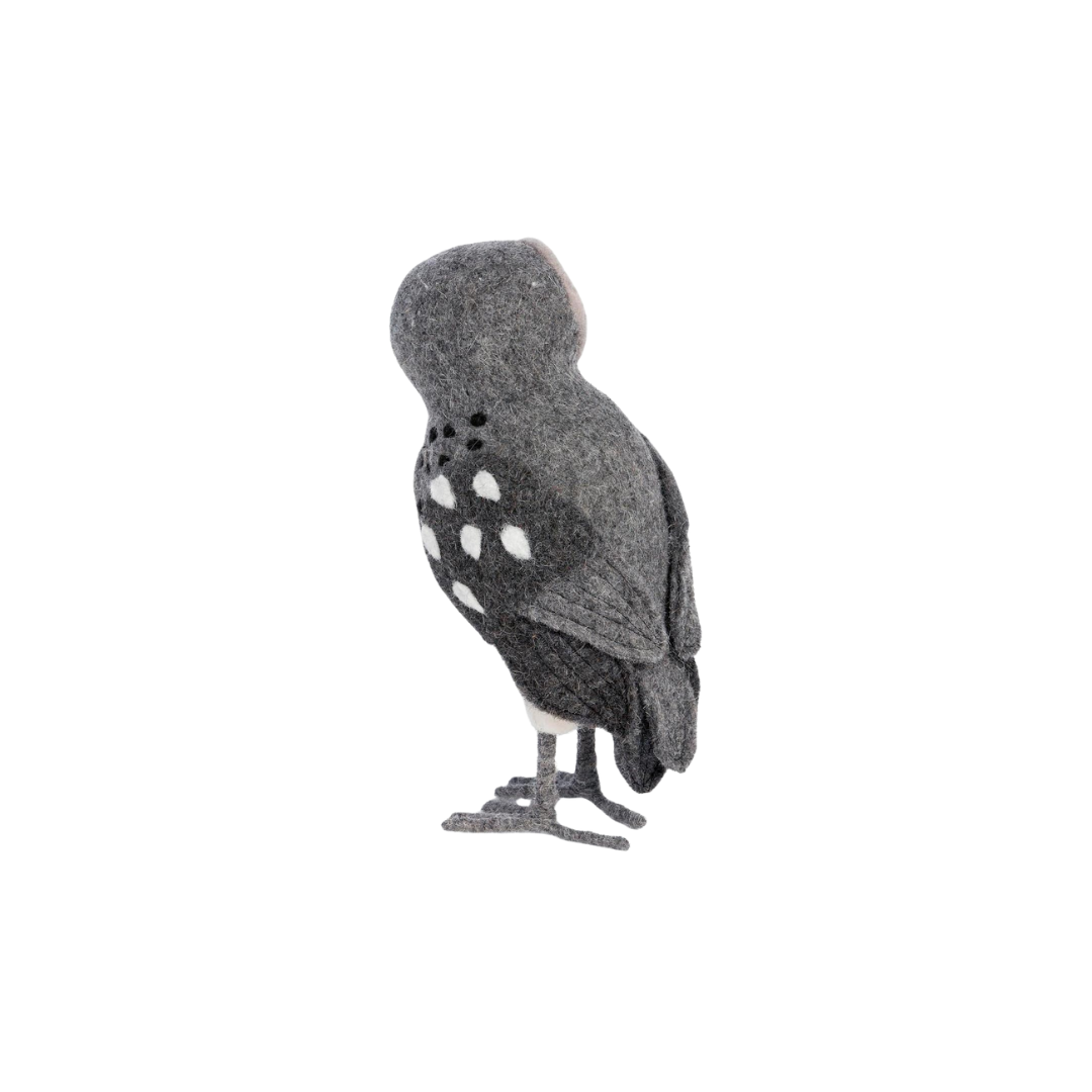 Wool Grey Barn Owl Ornament - Thumbnail 3