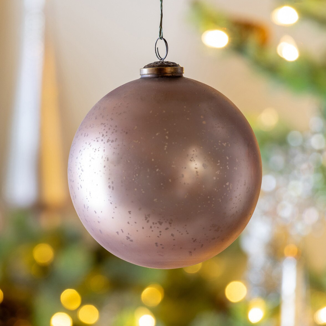 Matte Champagne Glass Ball Ornament