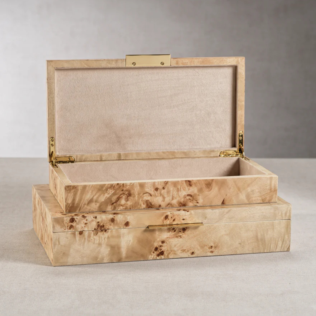 Burl Wood Veneer Box (Small)
