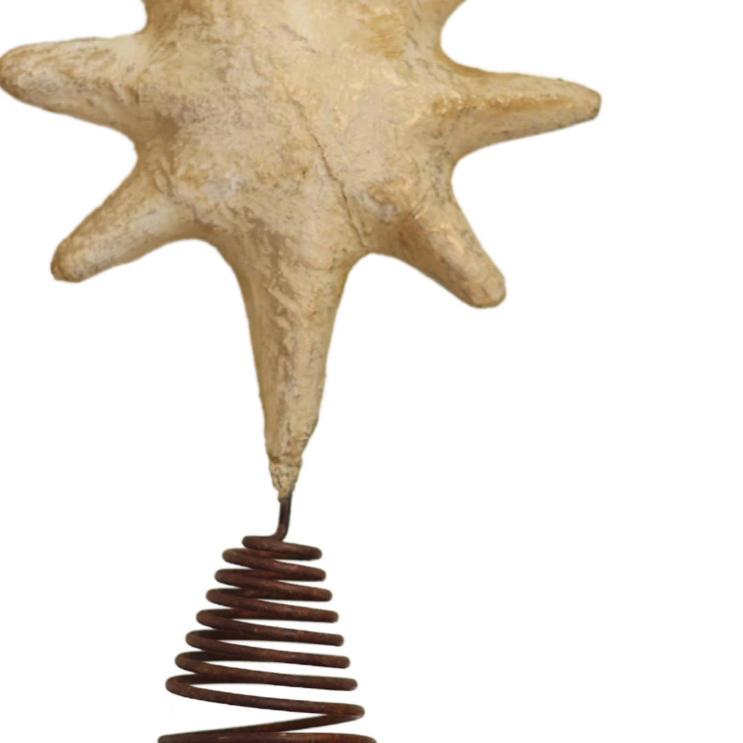 Christopher Collection Paper Mache Star Tree Topper - Thumbnail 2