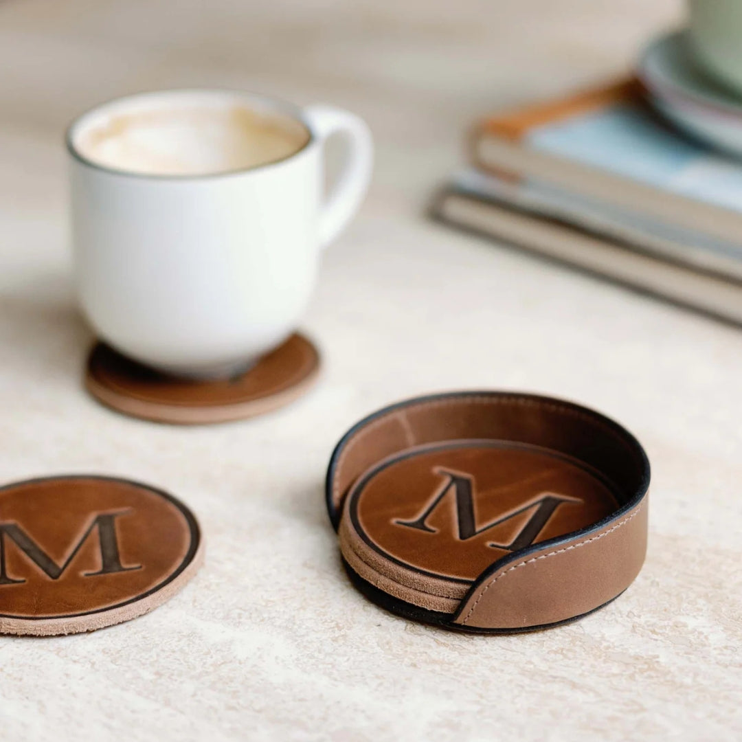 Leather Coaster Holder - Thumbnail 4