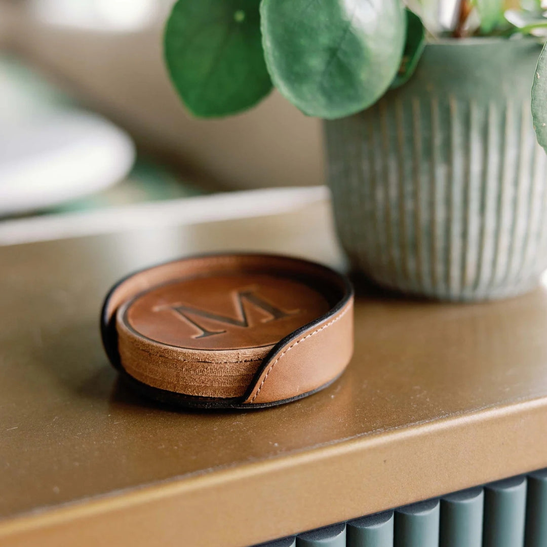 Leather Coaster Holder - Thumbnail 3