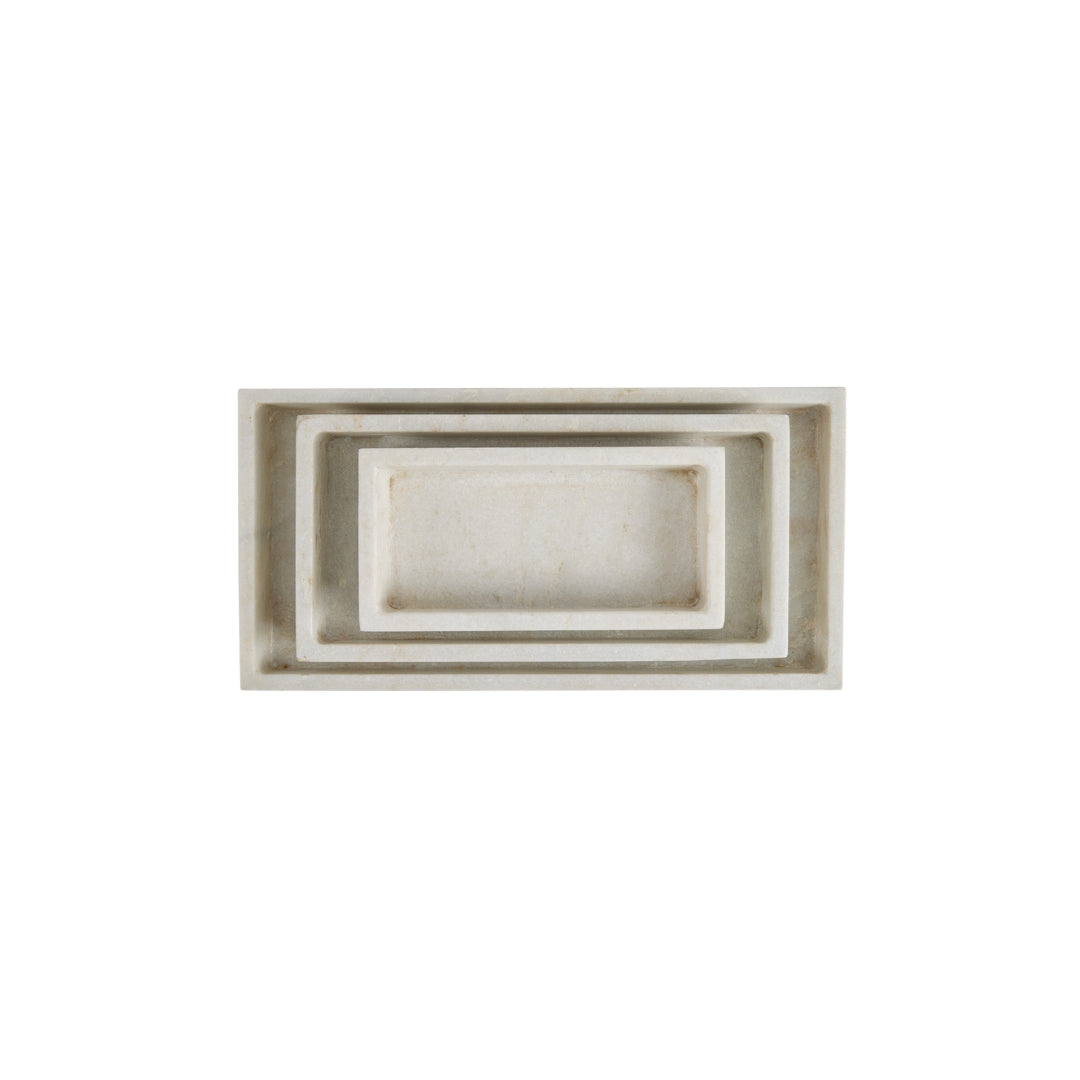 Rectangular White Marble Trays
