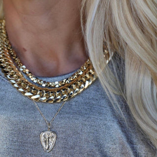 Gold Guardian Angel Necklace by Shalla Wista
