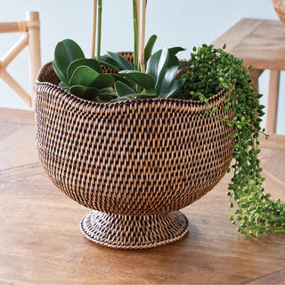 Burma Rattan Footed Cachepot
