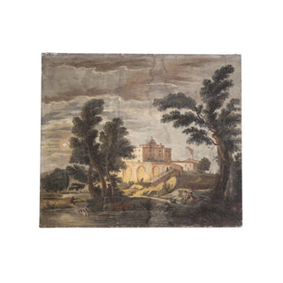 French 19th Century Landscape Painting (Fisherman)
