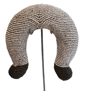 Open Beaded Boule Bangle on Stand (White)
