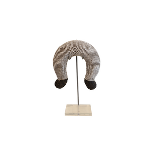 Open Beaded Boule Bangle on Stand (White)
