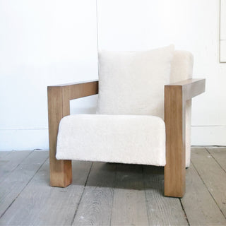 Hayes Chair with Wood Arms (Polar Oatmeal)
