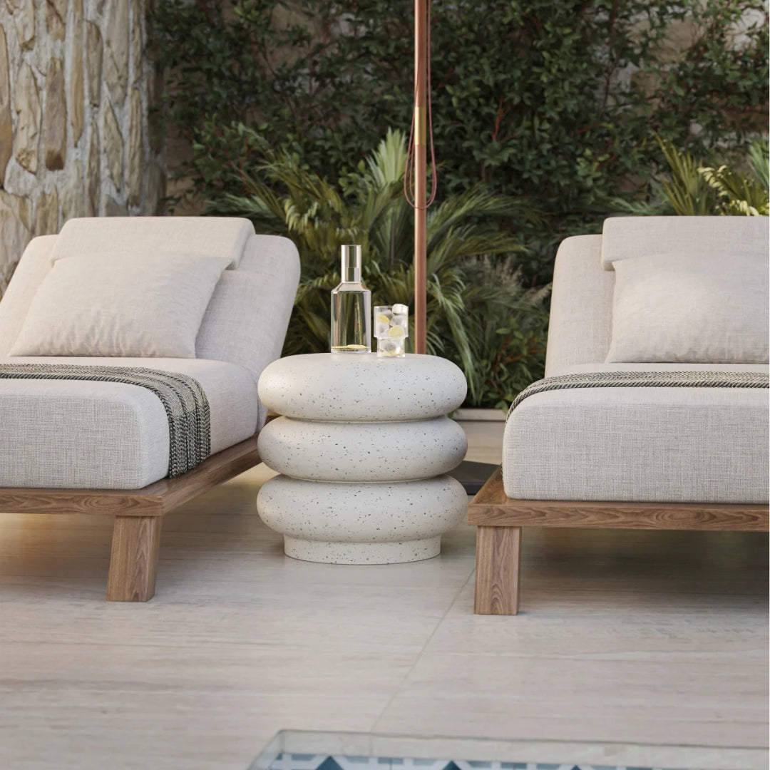Cusani Ivory Terrazzo Stool - Thumbnail 4