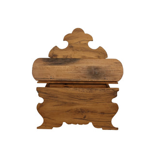 Antique High Back Small Bench Oak
