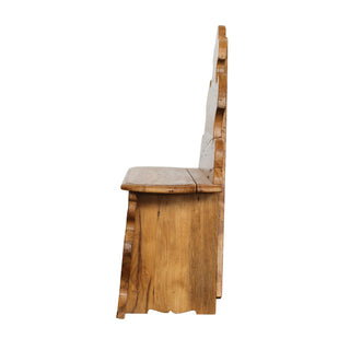 Antique High Back Small Bench Oak
