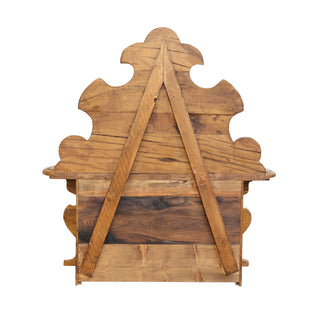 Antique High Back Small Bench Oak
