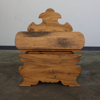 Antique High Back Small Bench Oak
