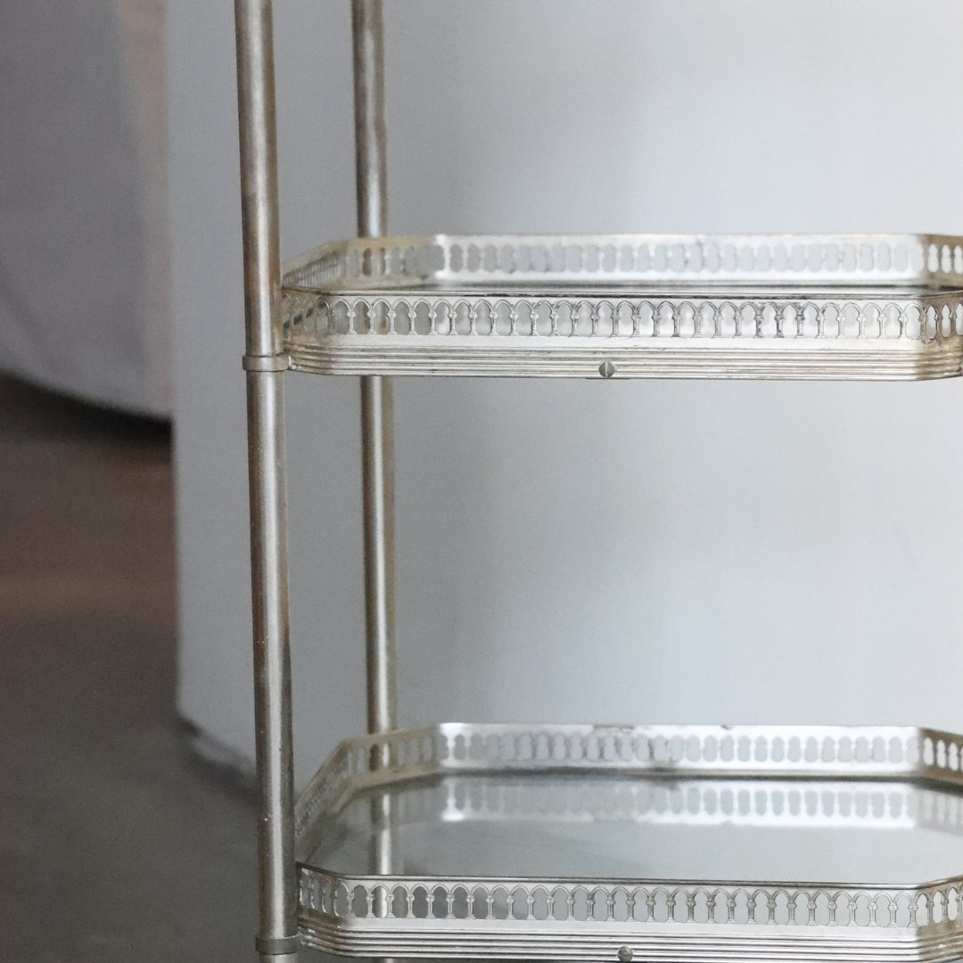 1950s Silver Plated Bar Cart - Thumbnail 3