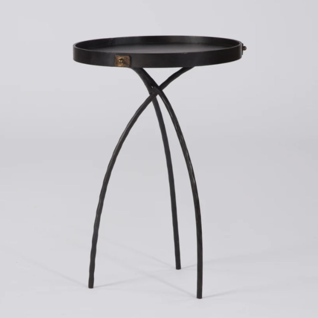 Round Iron 3 Leg Table - Thumbnail 2