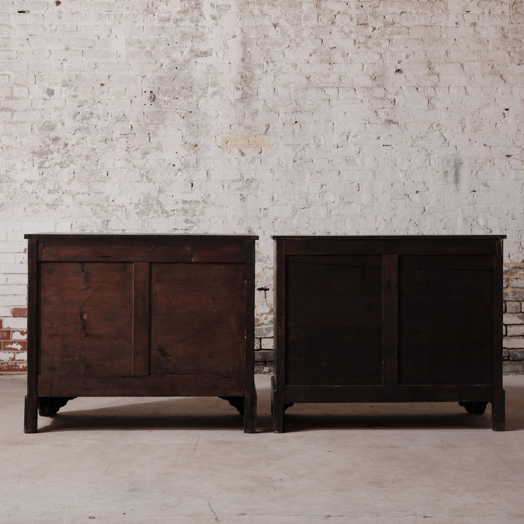 19th Century French Walnut Distressed Black Chests (Set of 2) - Thumbnail 3