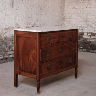 19th Century Bourbon Restoration Walnut Console with Marble Top
