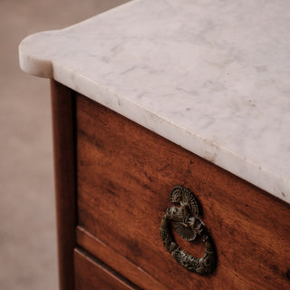 19th Century Bourbon Restoration Walnut Console with Marble Top
