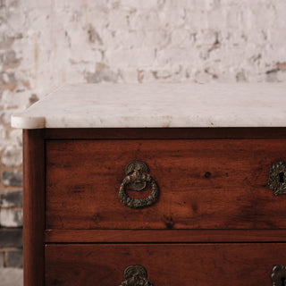 19th Century Bourbon Restoration Walnut Console with Marble Top
