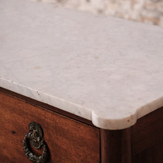 19th Century Bourbon Restoration Walnut Console with Marble Top
