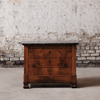 19th Century Louis Phillipe Petite Chest with Black Marble Top
