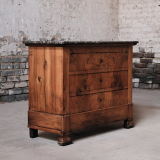 19th Century Louis Phillipe Petite Chest with Black Marble Top

