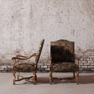 17th Century French Tapestry Armchairs (Set of 2)
