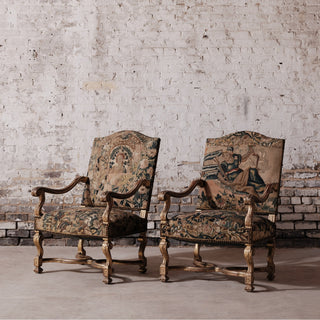 17th Century French Tapestry Armchairs (Set of 2)
