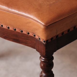 19th Century French Leather Captains' Chair
