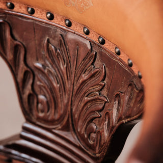19th Century French Leather Captains' Chair
