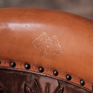 19th Century French Leather Captains' Chair
