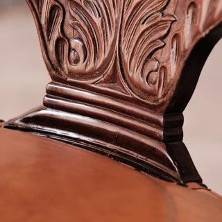 19th Century French Leather Captains' Chair
